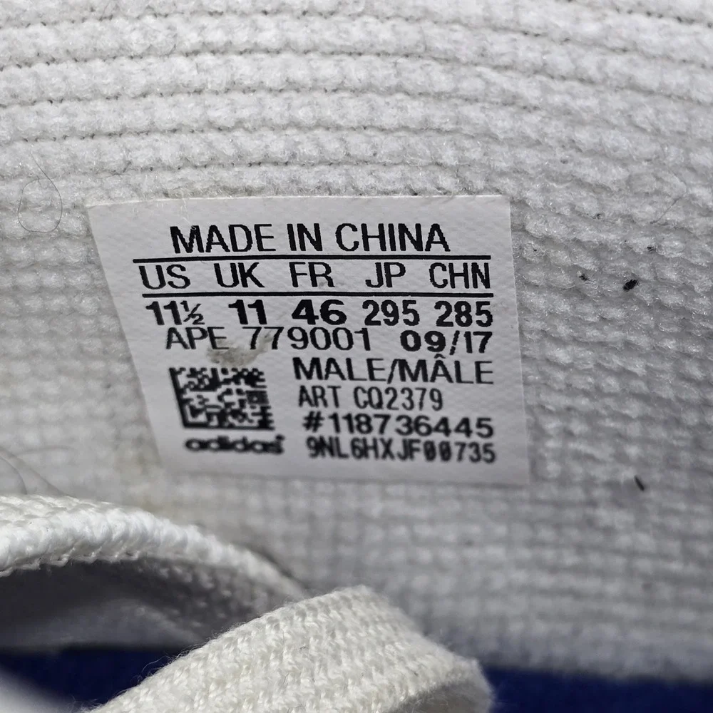 Adidas EQT Cushion ADV Mens Size 11.5 White Blue Athletic Running Shoes Sneakers
